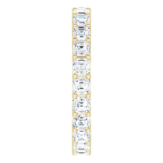 14K Gold Asscher Natural Diamond Shared-Prong Eternity Band – 2.3x2.3 mm Stones - view 4