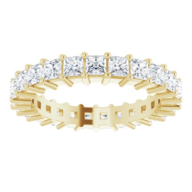 10K Gold Square Lab-Grown Diamond Shared-Prong Eternity Band – 2.25x2.25 mm Stones - Yellow Gold - view 3