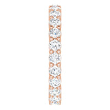 10K Gold Round Natural Diamond Shared-Prong Eternity Band – 2.25 mm Stones - Rose Gold - view 4