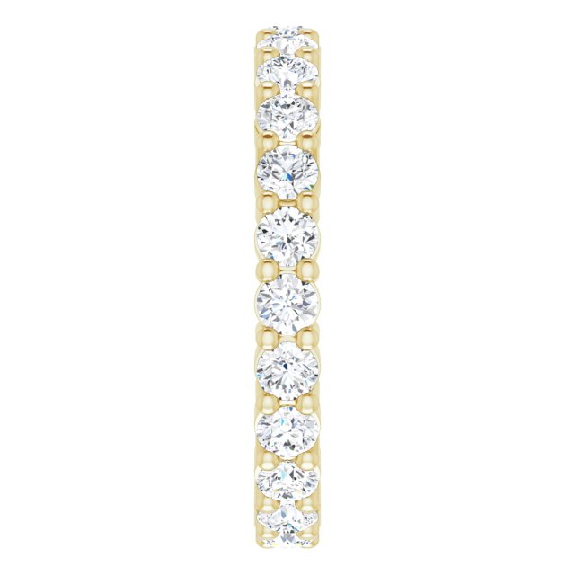 10K Gold Round Lab-Grown Diamond Shared-Prong Eternity Band – 2.25 mm Stones - Yellow Gold - view 4