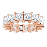 10K Gold Square Lab-Grown Diamond Shared-Prong Eternity Band – 3.75x3.75 mm Stones - Rose Gold - view 3