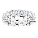 10K Gold Square Natural Diamond Shared-Prong Eternity Band – 3.75x3.75 mm Stones - White Gold - view 3
