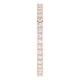 10K Gold Round Lab-Grown Diamond Shared-Prong Eternity Band – 1.3 mm Stones - Rose Gold - view 4