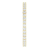 10K Gold Round Natural Diamond Shared-Prong Eternity Band – 1.3 mm Stones - Yellow Gold - view 4