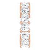 10K Gold Square Lab-Grown Diamond Shared-Prong Eternity Band – 4x4 mm Stones - Rose Gold - view 4