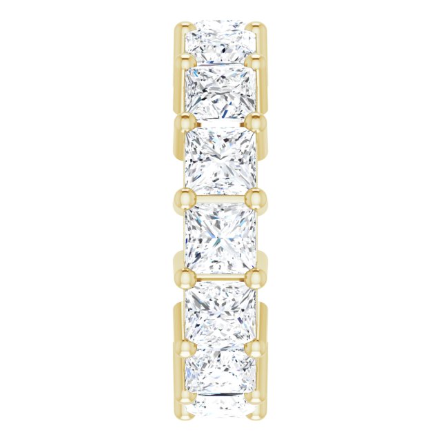 10K Gold Square Natural Diamond Shared-Prong Eternity Band – 4x4 mm Stones - Yellow Gold - view 4