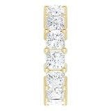 10K Gold Square Lab-Grown Diamond Shared-Prong Eternity Band – 4x4 mm Stones - Yellow Gold - view 4