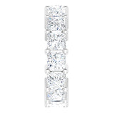 10K Gold Square Lab-Grown Diamond Shared-Prong Eternity Band – 4x4 mm Stones - White Gold - view 4