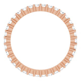 10K Gold Round Lab-Grown Diamond Shared-Prong Eternity Band – 1.5 mm Stones - Rose Gold - view 2