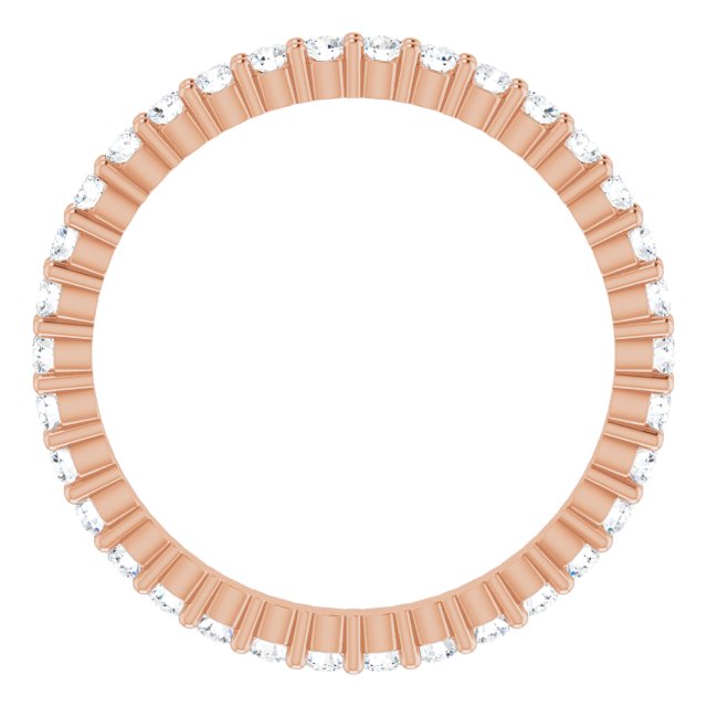 10K Gold Round Lab-Grown Diamond Shared-Prong Eternity Band – 1.5 mm Stones - Rose Gold - view 2