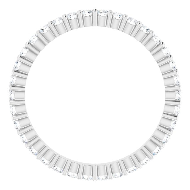 10K Gold Round Lab-Grown Diamond Shared-Prong Eternity Band – 1.5 mm Stones - White Gold - view 2