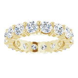 10K Gold Round Lab-Grown Diamond Shared-Prong Eternity Band – 3.5 mm Stones - Yellow Gold - view 3