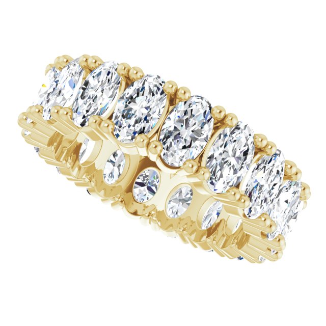 10K Gold Oval Lab-Grown Diamond Shared-Prong Eternity Band – 5x3 mm Stones - Yellow Gold - view 5