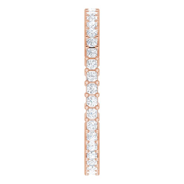 10K Gold Square Lab-Grown Diamond Shared-Prong Eternity Band – 1.25x1.25 mm Stones - Rose Gold - view 4