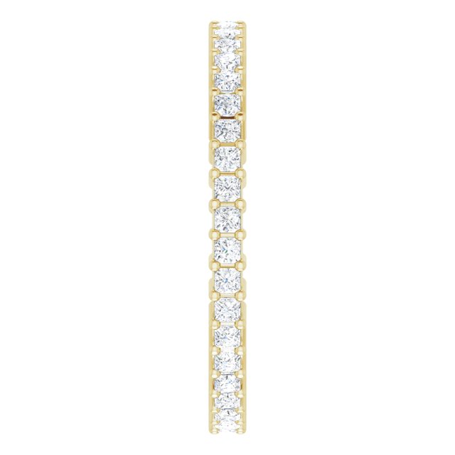 10K Gold Square Lab-Grown Diamond Shared-Prong Eternity Band – 1.25x1.25 mm Stones - Yellow Gold - view 4