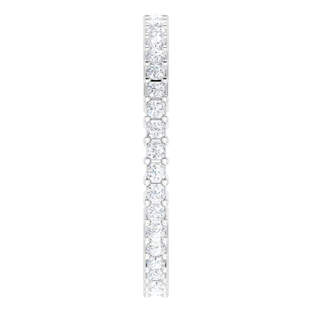 10K Gold Square Lab-Grown Diamond Shared-Prong Eternity Band – 1.25x1.25 mm Stones - White Gold - view 4