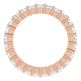 10K Gold Square Natural Diamond Shared-Prong Eternity Band – 2.25x2.25 mm Stones - Rose Gold - view 2