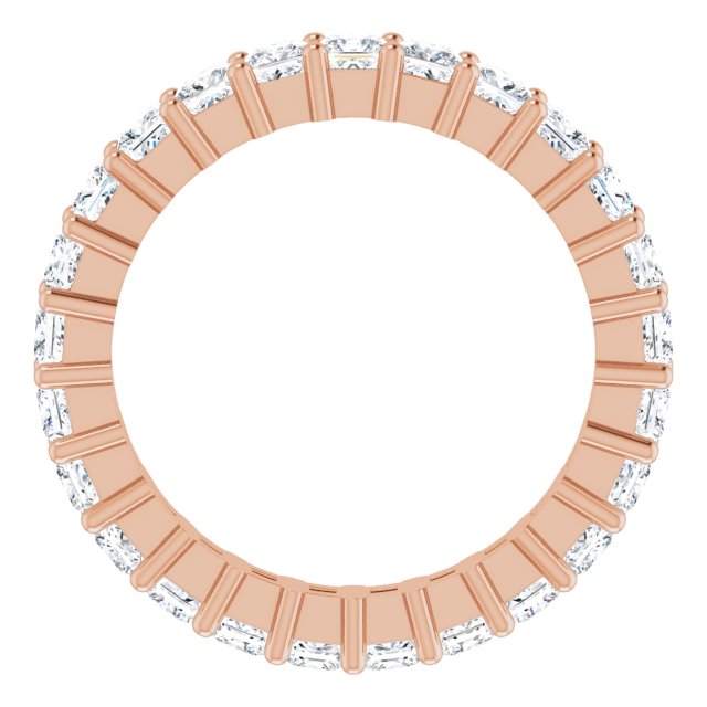 10K Gold Square Lab-Grown Diamond Shared-Prong Eternity Band – 2.25x2.25 mm Stones - Rose Gold - view 2