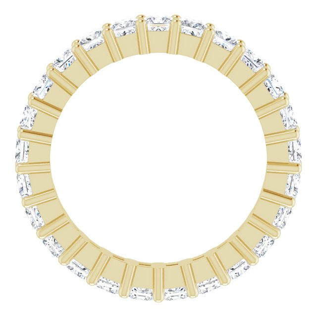 10K Gold Square Lab-Grown Diamond Shared-Prong Eternity Band – 2.25x2.25 mm Stones - Yellow Gold - view 2