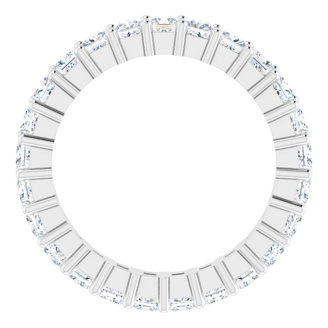 10K Gold Square Natural Diamond Shared-Prong Eternity Band – 2.25x2.25 mm Stones - White Gold - view 2