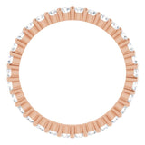 10K Gold Round Lab-Grown Diamond Shared-Prong Eternity Band – 1.7 mm Stones - Rose Gold - view 2