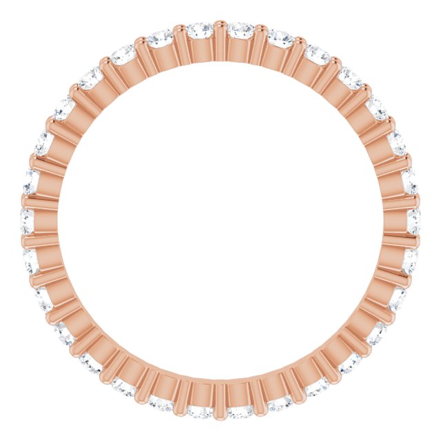 10K Gold Round Lab-Grown Diamond Shared-Prong Eternity Band – 1.7 mm Stones - Rose Gold - view 2