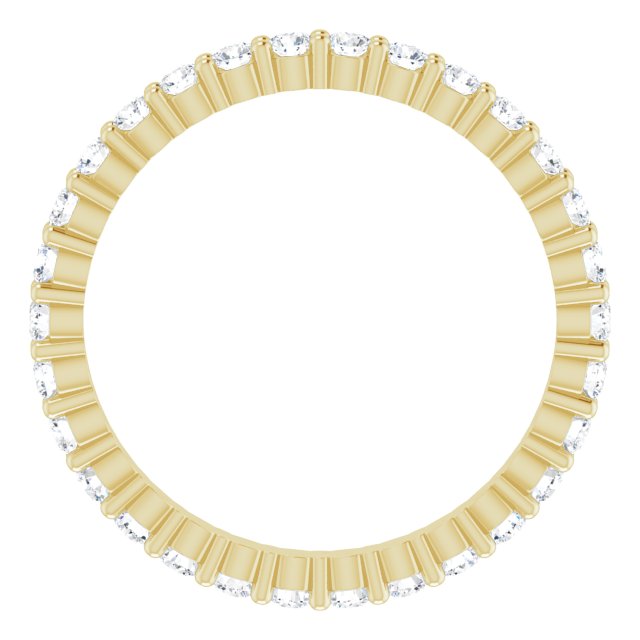 10K Gold Round Lab-Grown Diamond Shared-Prong Eternity Band – 1.7 mm Stones - Yellow Gold - view 2