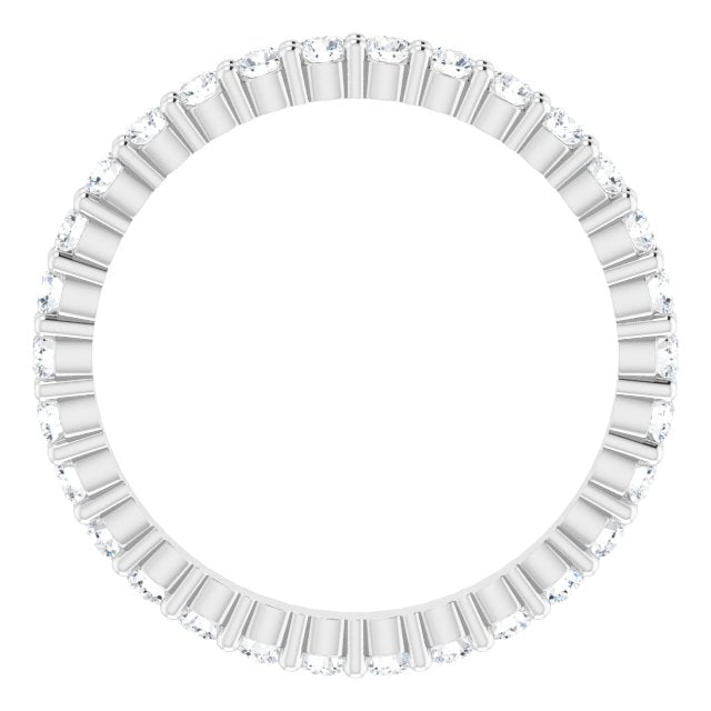 Platinum Round Natural Diamond Shared-Prong Eternity Band – 1.7 mm Stones - view 2