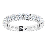 10K Gold Round Lab-Grown Diamond Shared-Prong Eternity Band – 2.75 mm Stones - White Gold - view 3