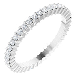 14K Gold Square Natural Diamond Shared-Prong Eternity Band – 1.25x1.25 mm Stones - White Gold
