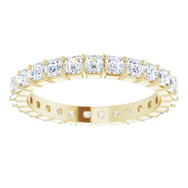 14K Gold Asscher Lab-Grown Diamond Shared-Prong Eternity Band – 2x2 mm Stones - Yellow Gold - view 3