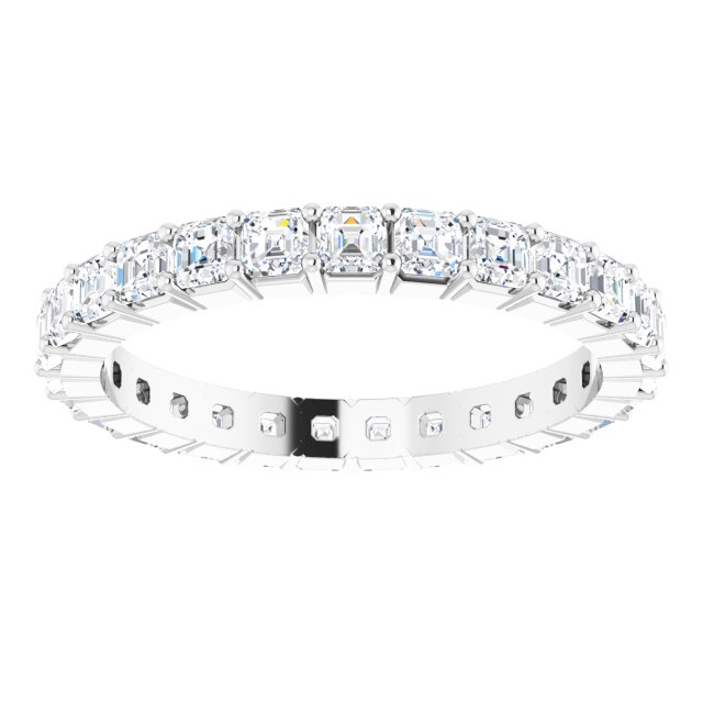 Platinum Asscher Lab-Grown Diamond Shared-Prong Eternity Band – 2x2 mm Stones - view 3