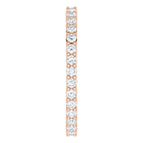 10K Gold Round Lab-Grown Diamond Shared-Prong Eternity Band – 1.5 mm Stones - Rose Gold - view 4