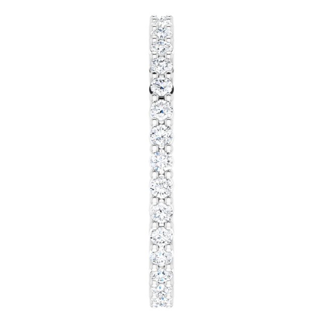 10K Gold Round Lab-Grown Diamond Shared-Prong Eternity Band – 1.5 mm Stones - White Gold - view 4