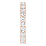 10K Gold Round Lab-Grown Diamond Shared-Prong Eternity Band – 2.25 mm Stones - Rose Gold - view 4