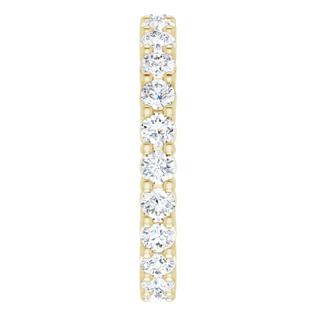 10K Gold Round Natural Diamond Shared-Prong Eternity Band – 2.25 mm Stones - Yellow Gold - view 4