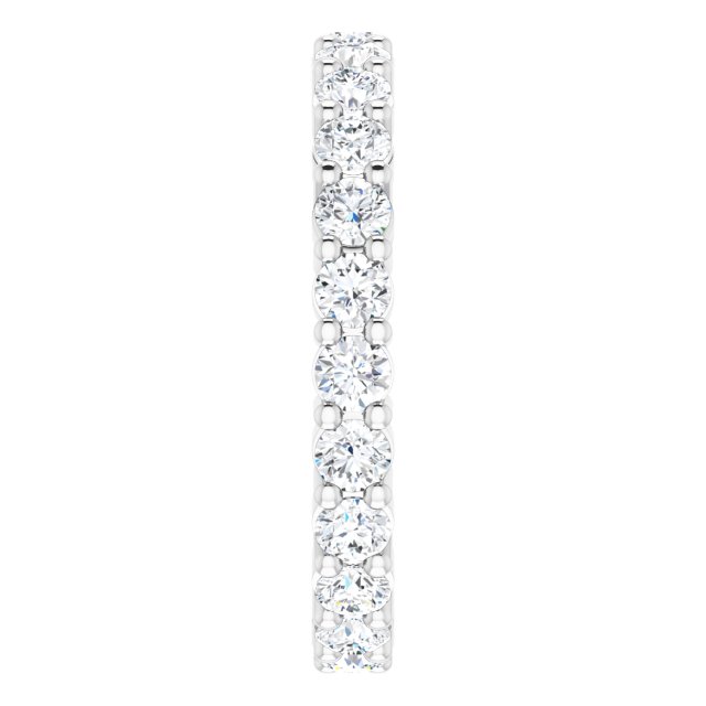 10K Gold Round Lab-Grown Diamond Shared-Prong Eternity Band – 2.25 mm Stones - White Gold - view 4
