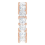 10K Gold Square Lab-Grown Diamond Shared-Prong Eternity Band – 3.5x3.5 mm Stones - Rose Gold - view 4