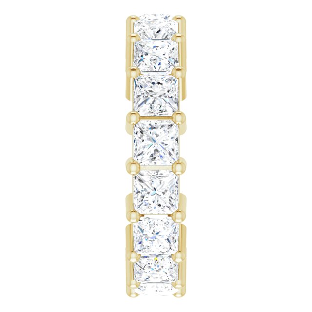 10K Gold Square Lab-Grown Diamond Shared-Prong Eternity Band – 3.5x3.5 mm Stones - Yellow Gold - view 4