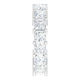 10K Gold Square Lab-Grown Diamond Shared-Prong Eternity Band – 3.5x3.5 mm Stones - White Gold - view 4
