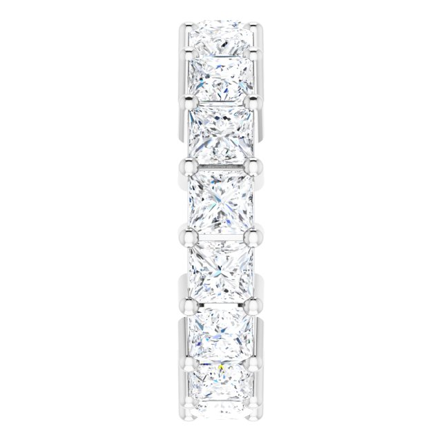 10K Gold Square Lab-Grown Diamond Shared-Prong Eternity Band – 3.5x3.5 mm Stones - White Gold - view 4