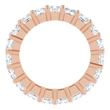 10K Gold Square Lab-Grown Diamond Shared-Prong Eternity Band – 3x3 mm Stones - Rose Gold - view 2