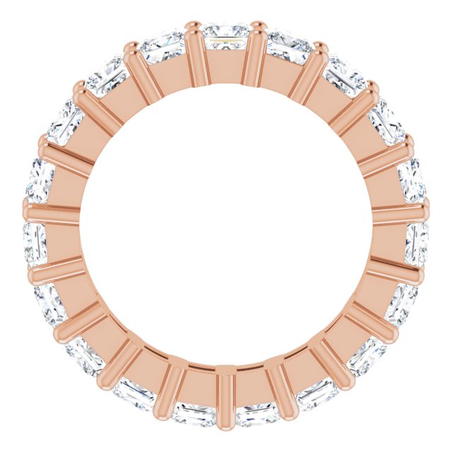10K Gold Square Lab-Grown Diamond Shared-Prong Eternity Band – 3x3 mm Stones - Rose Gold - view 2