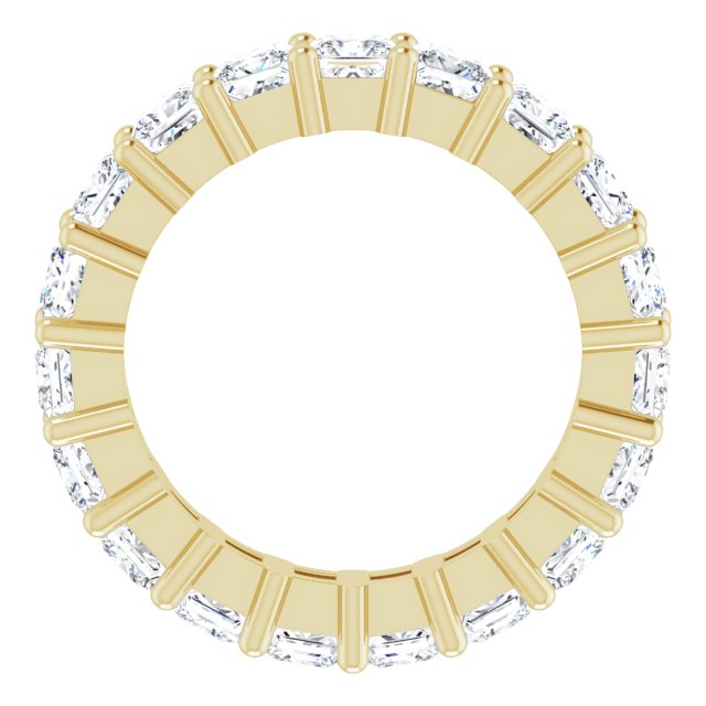 10K Gold Square Lab-Grown Diamond Shared-Prong Eternity Band – 3x3 mm Stones - Yellow Gold - view 2