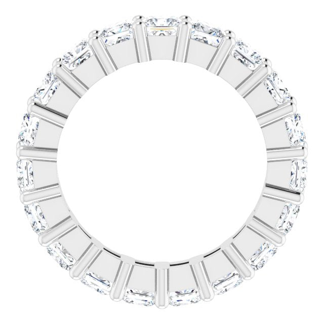 10K Gold Square Lab-Grown Diamond Shared-Prong Eternity Band – 3x3 mm Stones - White Gold - view 2