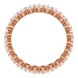 14K Gold Marquise Natural Diamond Shared-Prong Eternity Band – 4.25x2.25 mm Stones - Rose Gold - view 2