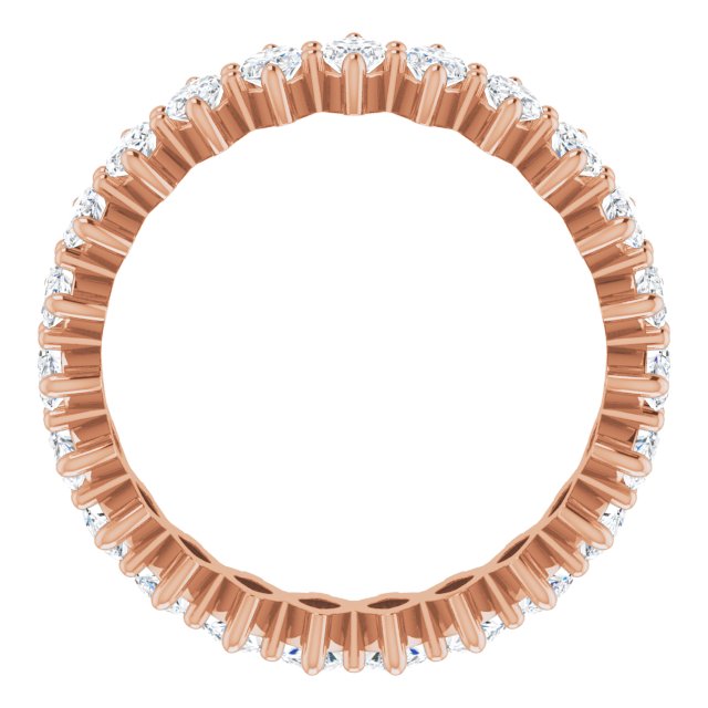 14K Gold Marquise Natural Diamond Shared-Prong Eternity Band – 4.25x2.25 mm Stones - Rose Gold - view 2