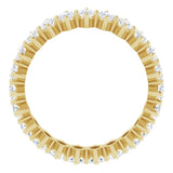 14K Gold Marquise Natural Diamond Shared-Prong Eternity Band – 4.25x2.25 mm Stones - Yellow Gold - view 2