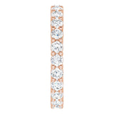 10K Gold Round Lab-Grown Diamond Shared-Prong Eternity Band – 2.25 mm Stones - Rose Gold - view 4