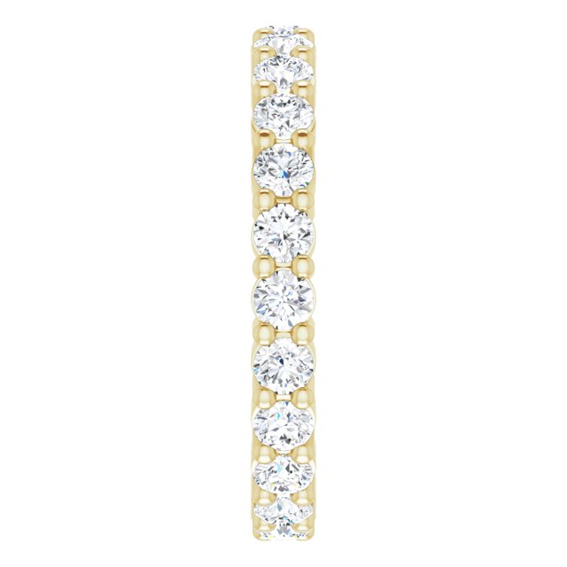 10K Gold Round Lab-Grown Diamond Shared-Prong Eternity Band – 2.25 mm Stones - Yellow Gold - view 4
